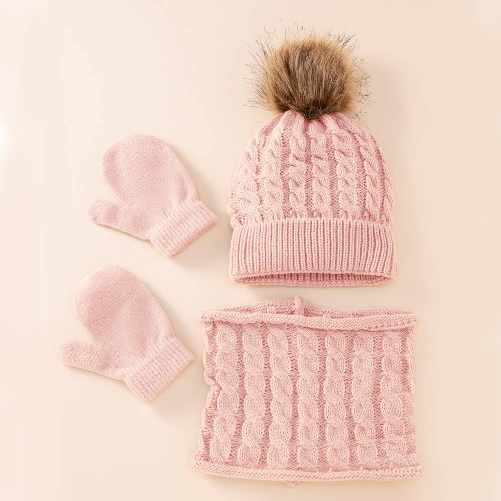 PatPat - Vente Ensemble de vêtements – bébé - Ensemble 3 pièces bonnet, écharpe et moufles en tricot pour bébé et tout-petit8