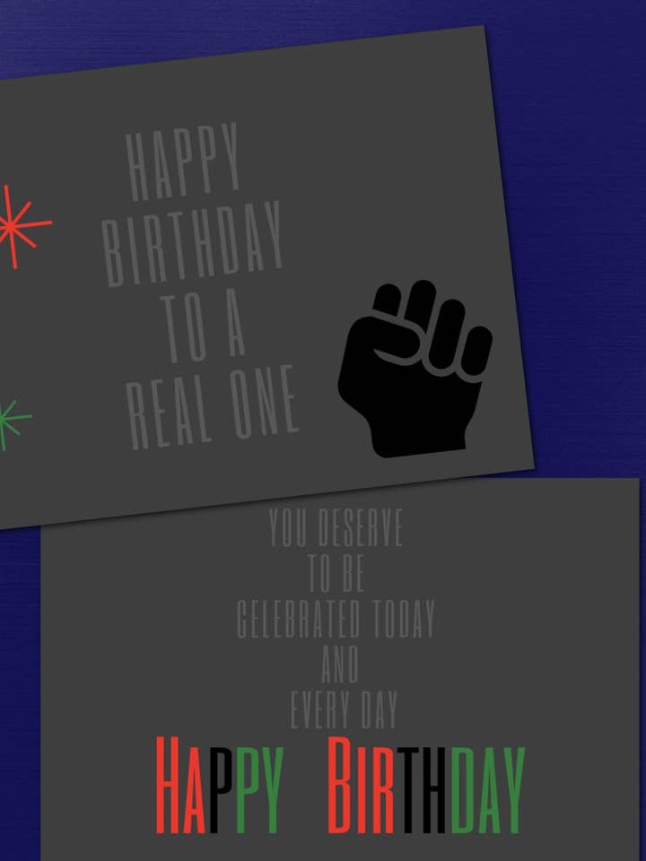 Rød, Sort & Grøn Rigtig Én Fødselsdagskort for engroshandel hos The Brown Girl Paper Company