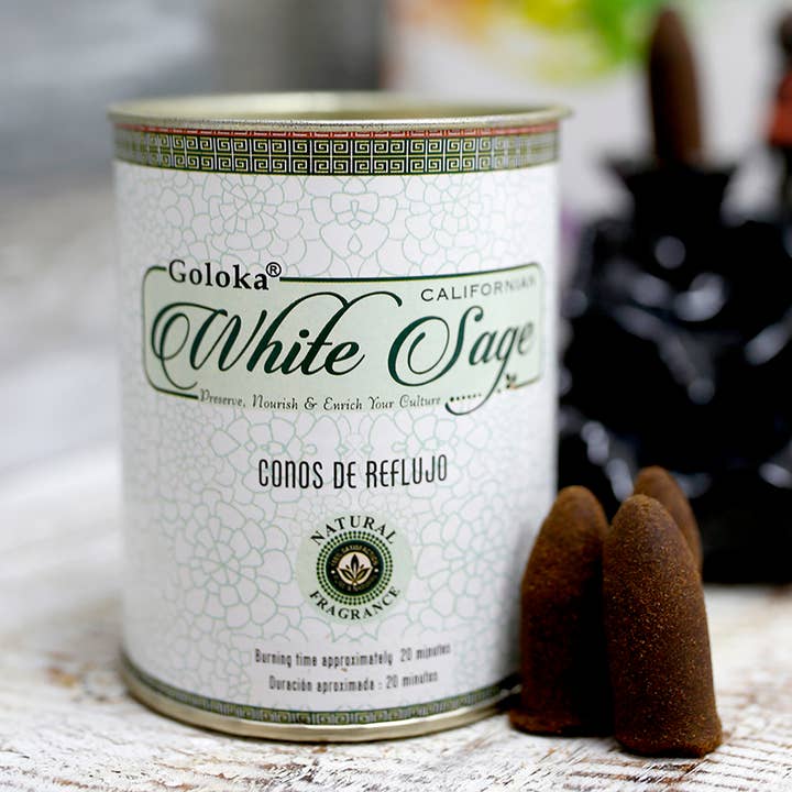 6 packs of 18 Goloka Reflux incense cones, white sage for wholesale by Ethike.eu