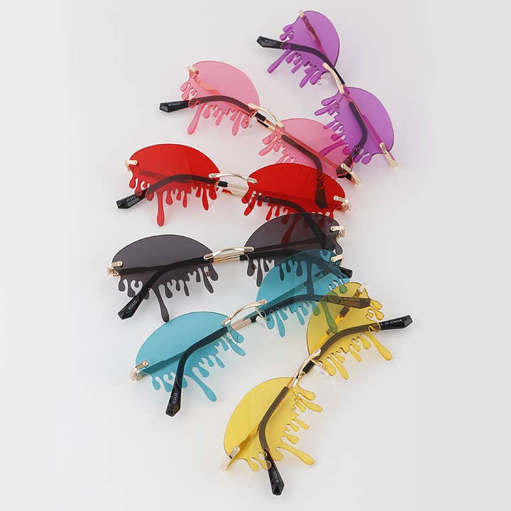 Retro Druipende verf ovale zonnebril voor wholesale door 3AM BY H&D ACCESSORIES