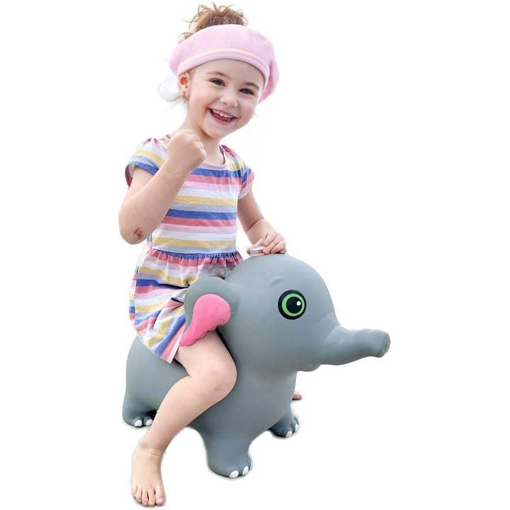 GRAY Kids Jumbo Elephant Inflatable Hopper Toy for wholesale on Faire1