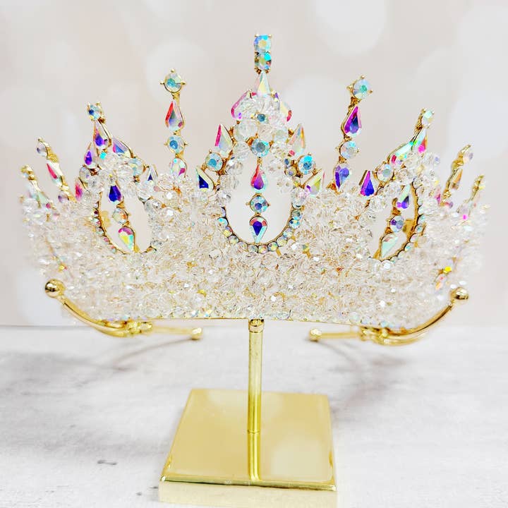Happy Dream Gifts - Wholesale Party hat/crown - Gold Princess Crown, Prom Headpiece, Diamond Crystal crown 3