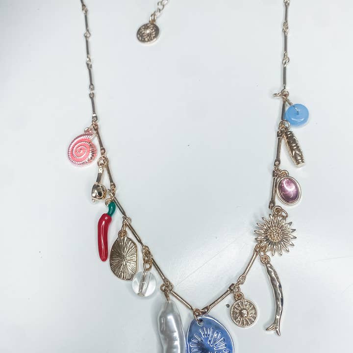 HoopLa - Wholesale Pendant/Charm Necklace - Sea & Sun Charm Necklace- Collection-Hand Made Chain, Charms4