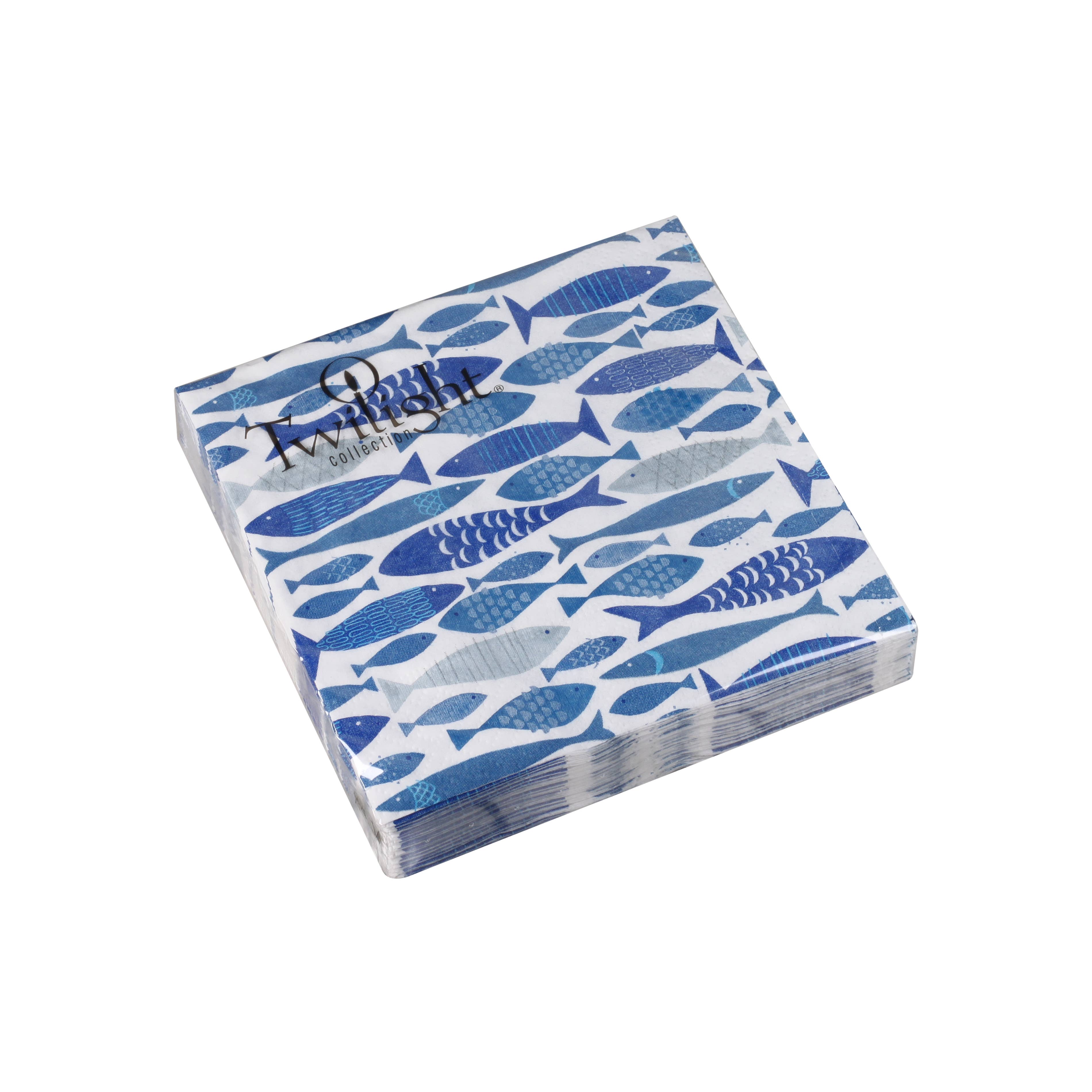 Twilight Collection - Wholesale Disposable Napkin - Shoal of Fish Cocktail Napkin