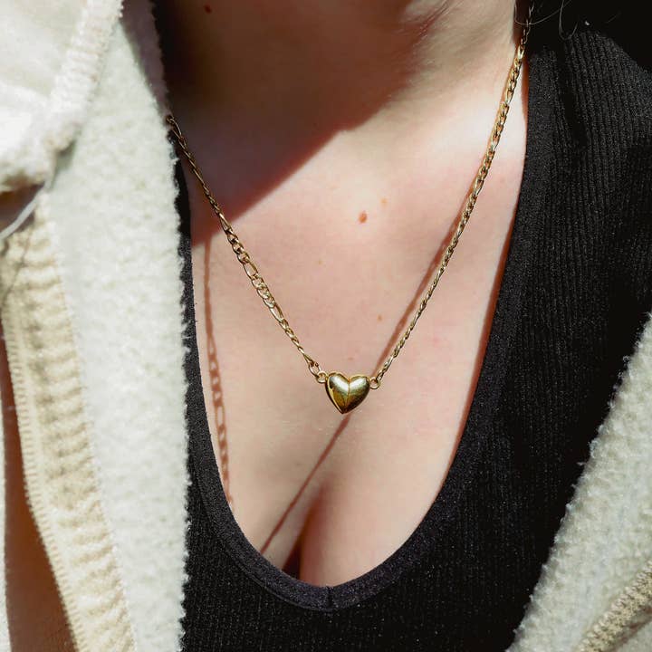 WJW - Wholesale Clasp - 18K Gold PVD Stainless Steel Heart Magnetic Clasp 4