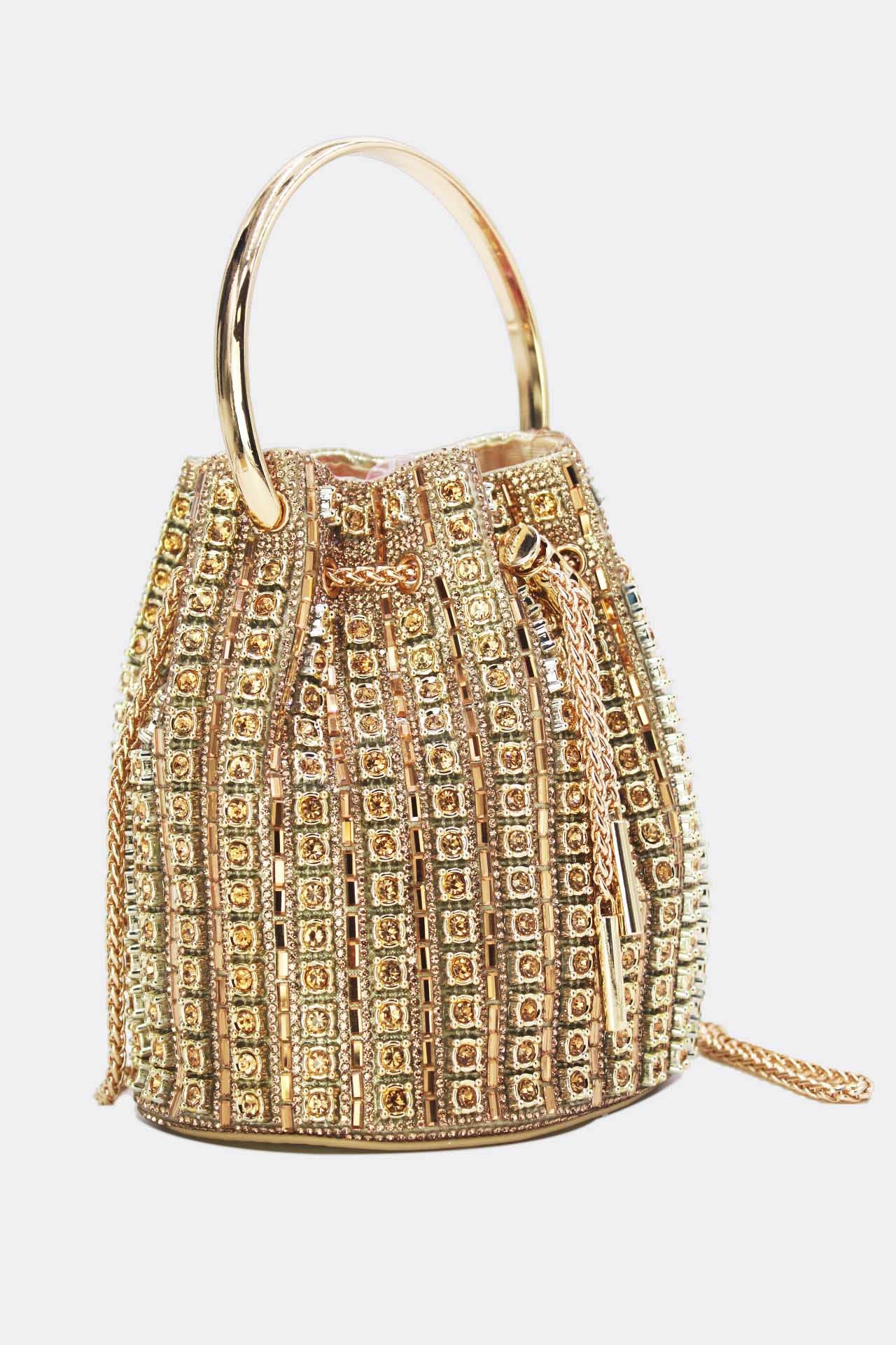 Tom&Eva (F.D.M diffusion) - Wholesale Clutch Bag - Women's - Evening Bucket Bag With Rhinestones 24P-59546