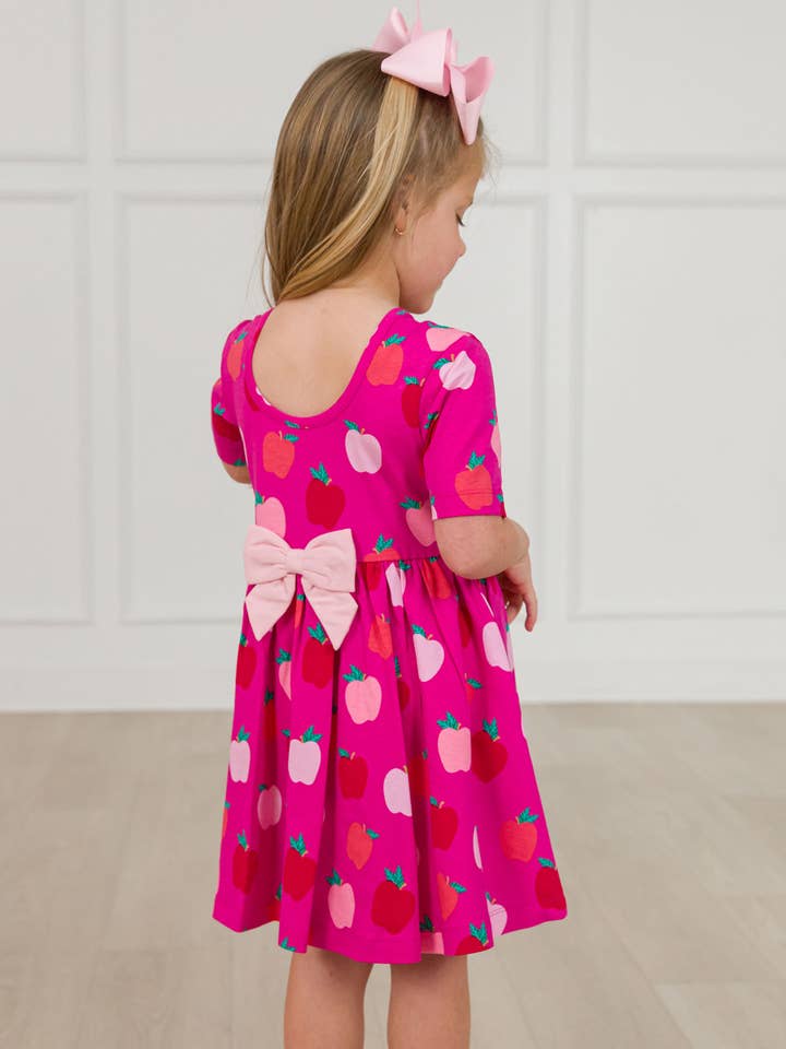 Pink Girls Apple of My Eye Short Sleeve Knit Twirl Dress
for wholesale on Faire3