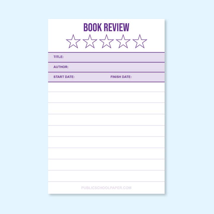 Notes autocollantes pour critiques de livres pour la vente par Public School Paper Co.