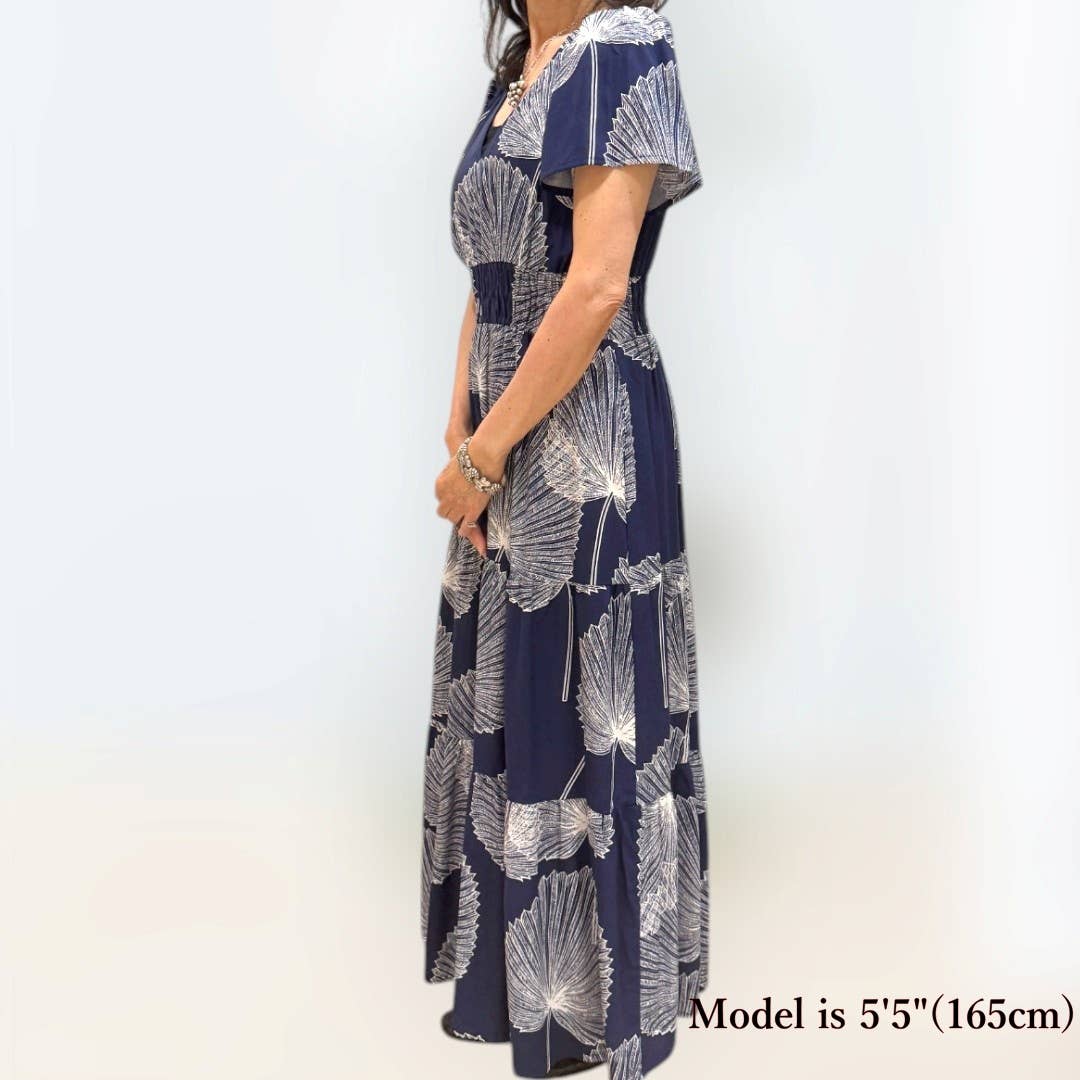 Muumuu Rainbow / DBA Princess Kaiulani Fashions - Vente Robe – femme - Robe en rayonne à col en V avec imprimés Loulu Palm2