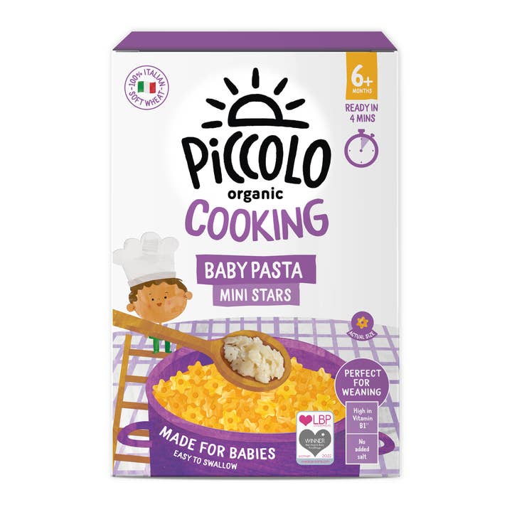 Piccolo Organic Mini Stars Baby Pasta 7m+ for wholesale by Piccolo Foods