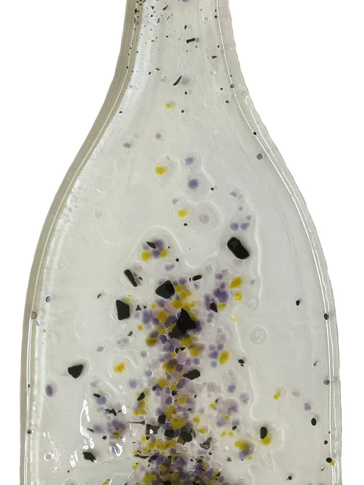 Platter - Purple/Black/Yellow Wine Bottle Cheese Platter for wholesale by Wine Bottle Art