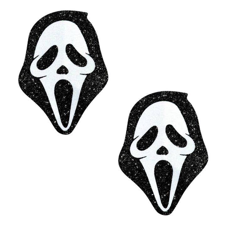 Couvre-tétons pasties Scream Ghost Face sur malice noire pour la vente par Neva Nude