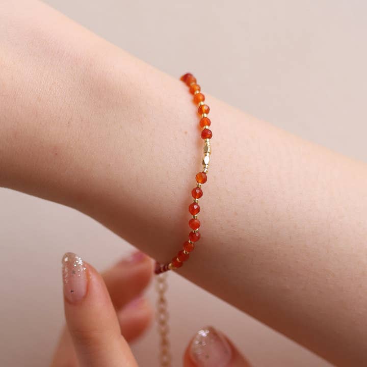 Carnelian beaded bracelet for wholesale by NabiLondon