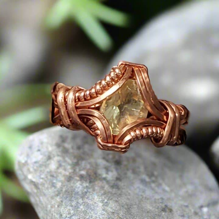 iamevibez & Mystik Wire Wrapped Moissanite Ring for wholesale by Naomi's Happy Place Shop