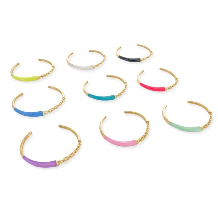 LBR159 - Half Enamel Cuff* for wholesale by OMG Blings