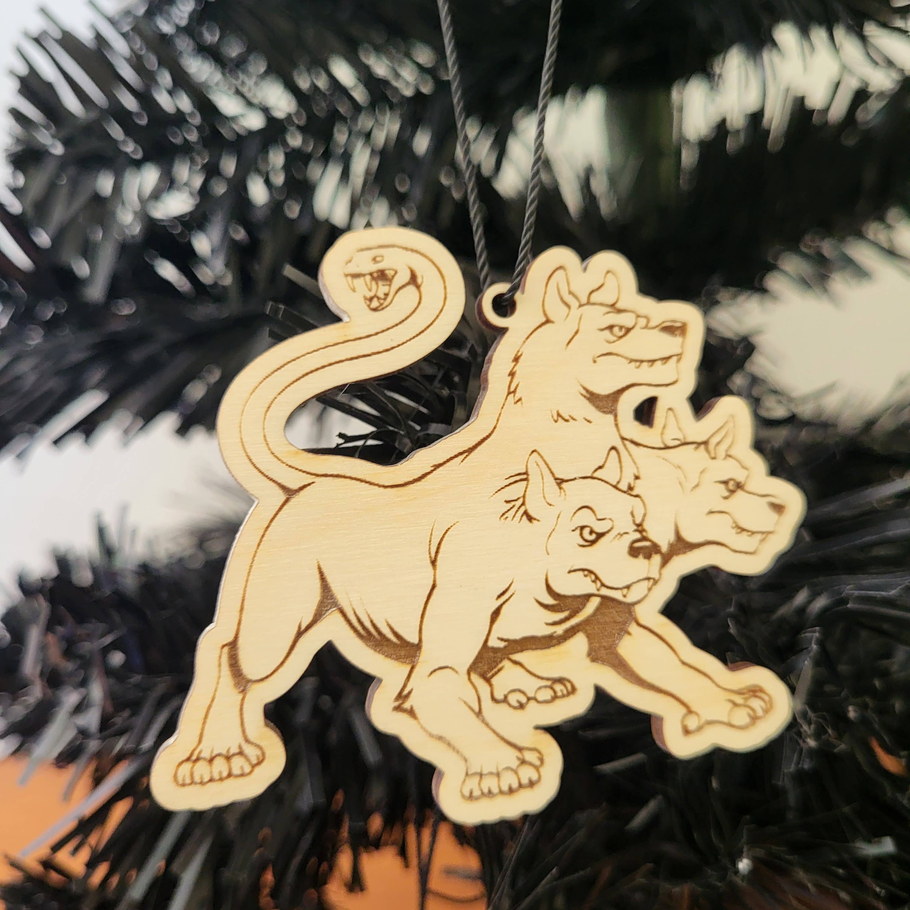 Foley Handmade - Wholesale Ornament - Mystical Creatures - Cerberus Wooden Ornament1