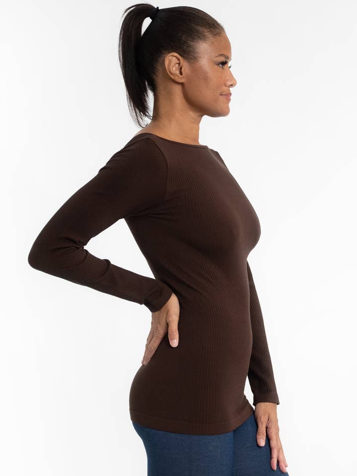 ELIETIAN - Wholesale Knit Top - Women's - Ribbed Reversible Long Sleeve42
