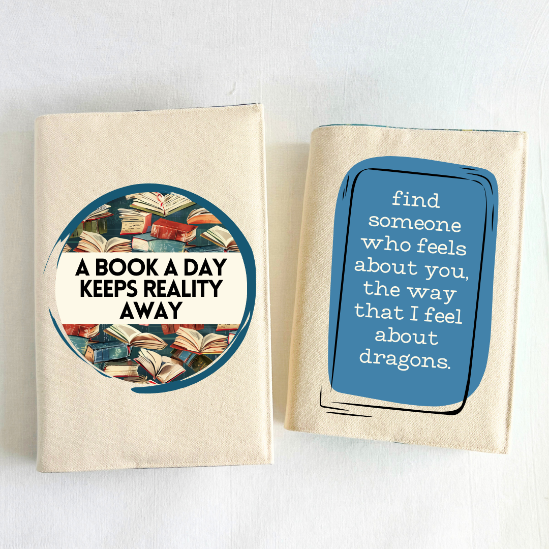 Pretty Clever Words - Wholesale Book Cover - Reusable Adjustable Fabric Book Cover - a book is proof that humans can work magic4