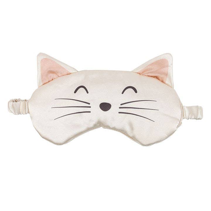 Something Different Wholesale - Wholesale Sleep/eye mask - White Cat Face Satin Eye Mask1