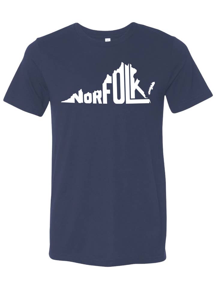 Norfolk VA Stately Shirt - Navy Triblend for wholesale by The Stately Shirt Co.