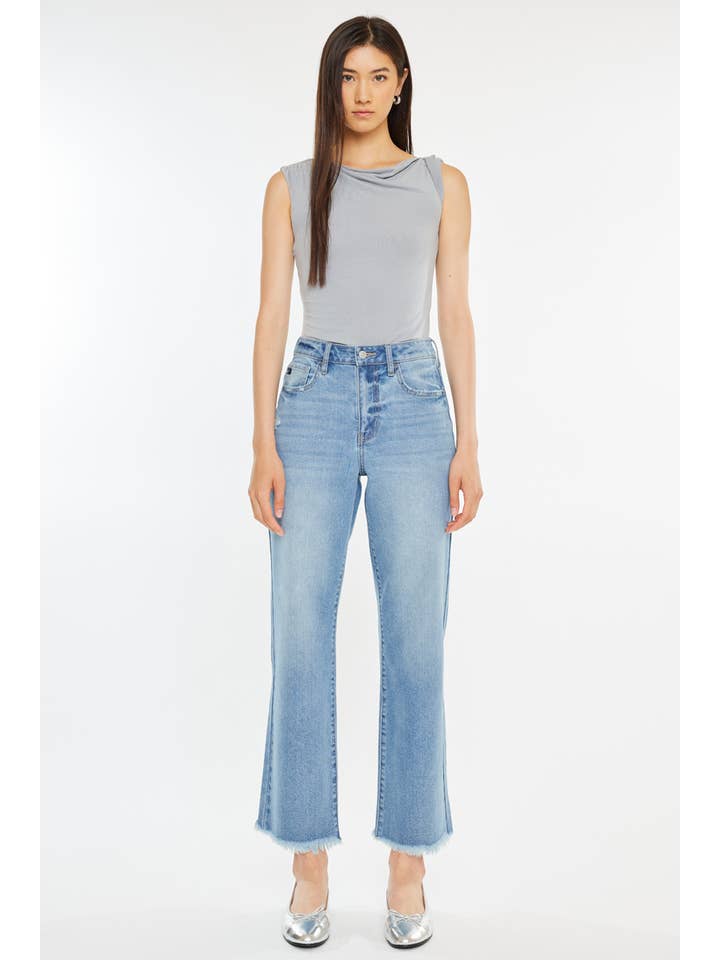 MEDIUM OPEN PACK HIGH RISE SLIM WIDE LEG-KC20059M for wholesale on Faire6