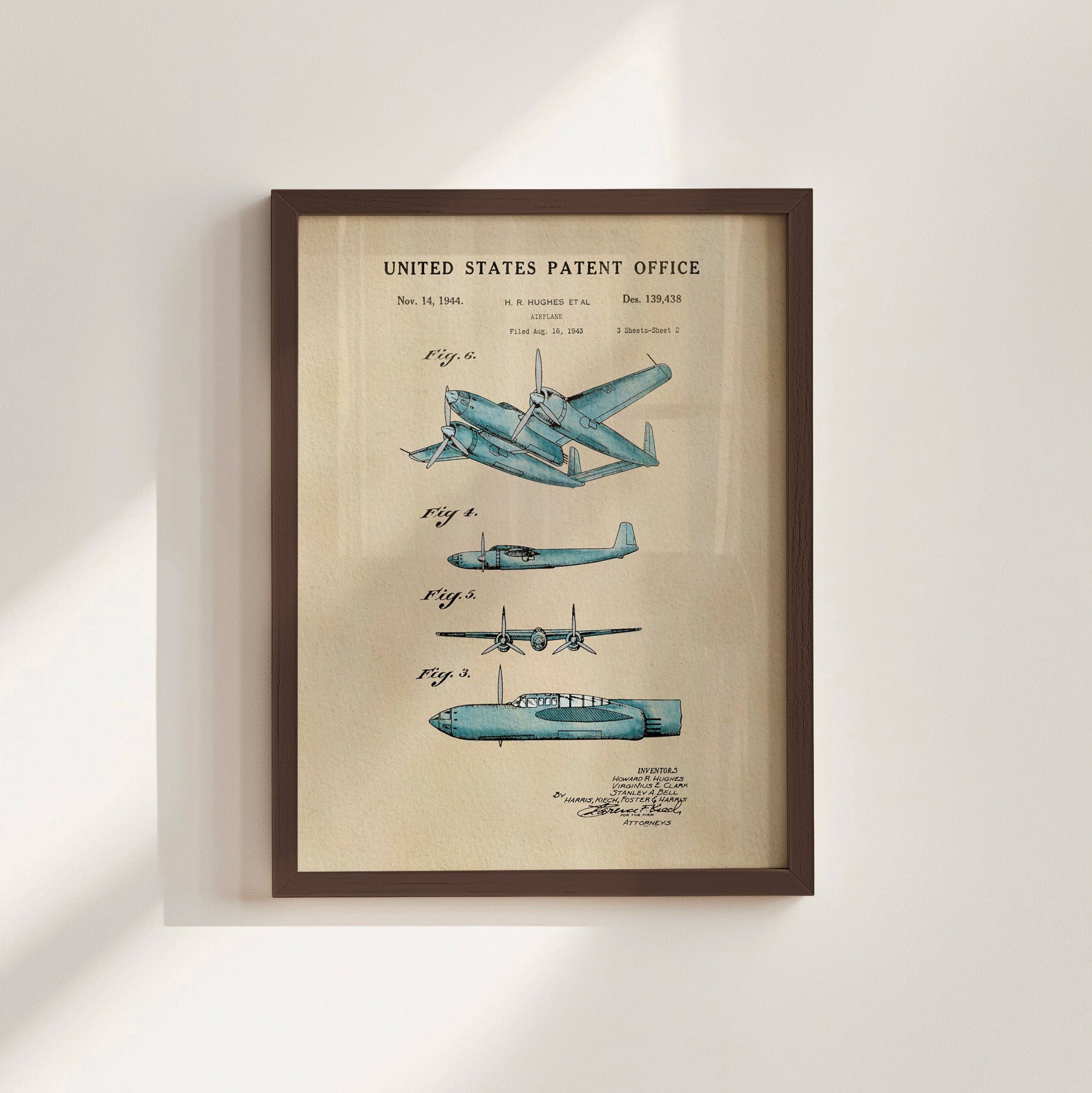Timeless Patents - Wholesale Art Print - Blue Airplane2