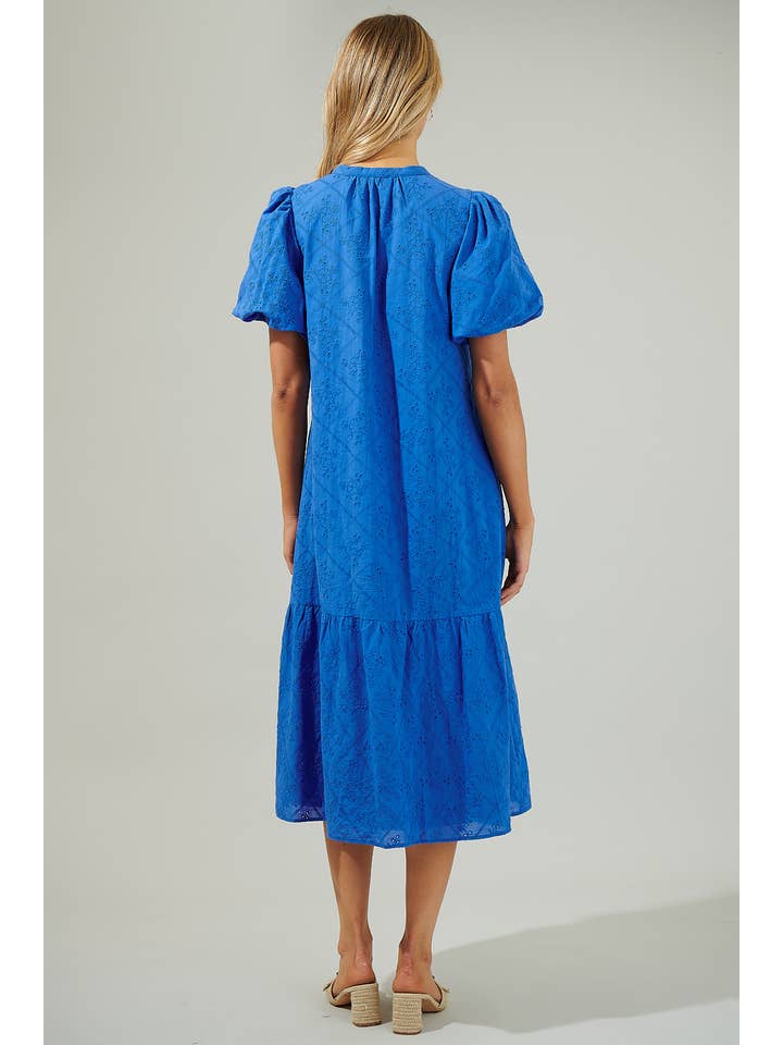 Blue Mar Nova Eyelet Midi Dress for wholesale on Faire