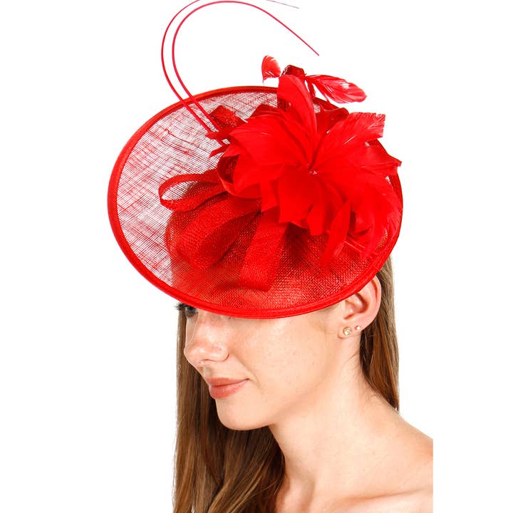 SERENITA - Wholesale Fascinator hat – Women's - Flower & Feather 100% Sinamay Fascinator Hat Tea Party 30705