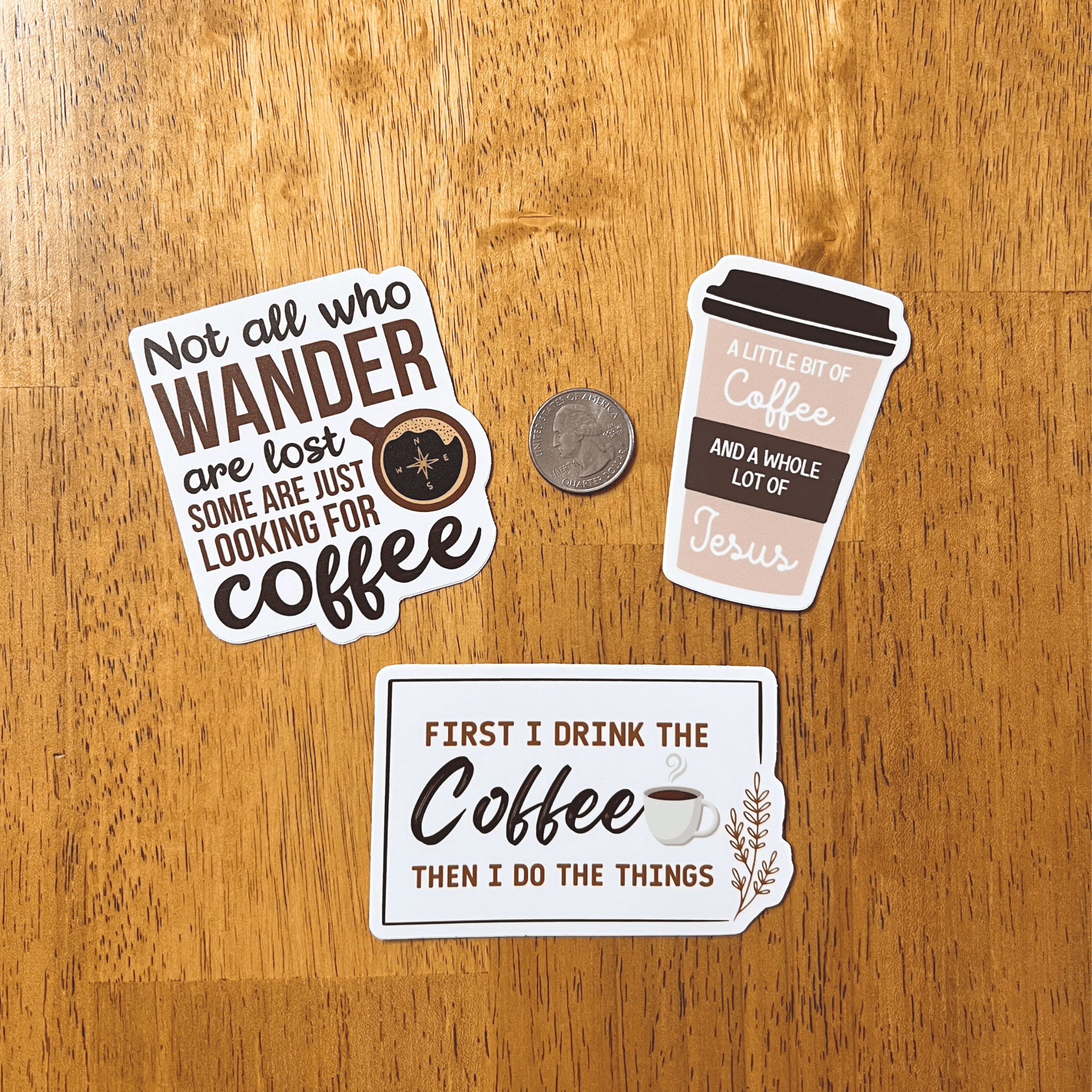 Little Traveling Llama - Wholesale Sticker - Coffee Lover Set of 3 Waterproof Coffee Stickers 2