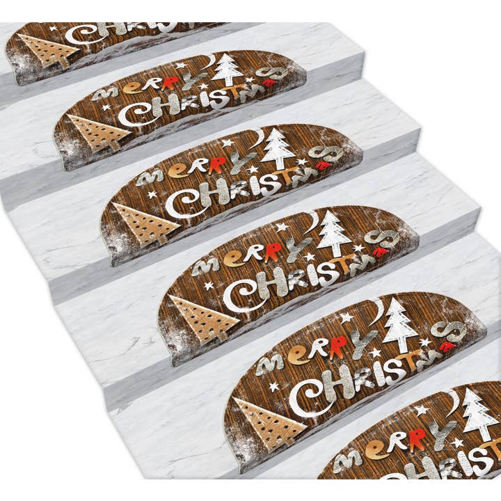 Vitaus 16 Staircase Rug Set Merry Christmas 3207 for wholesale by Vitaus