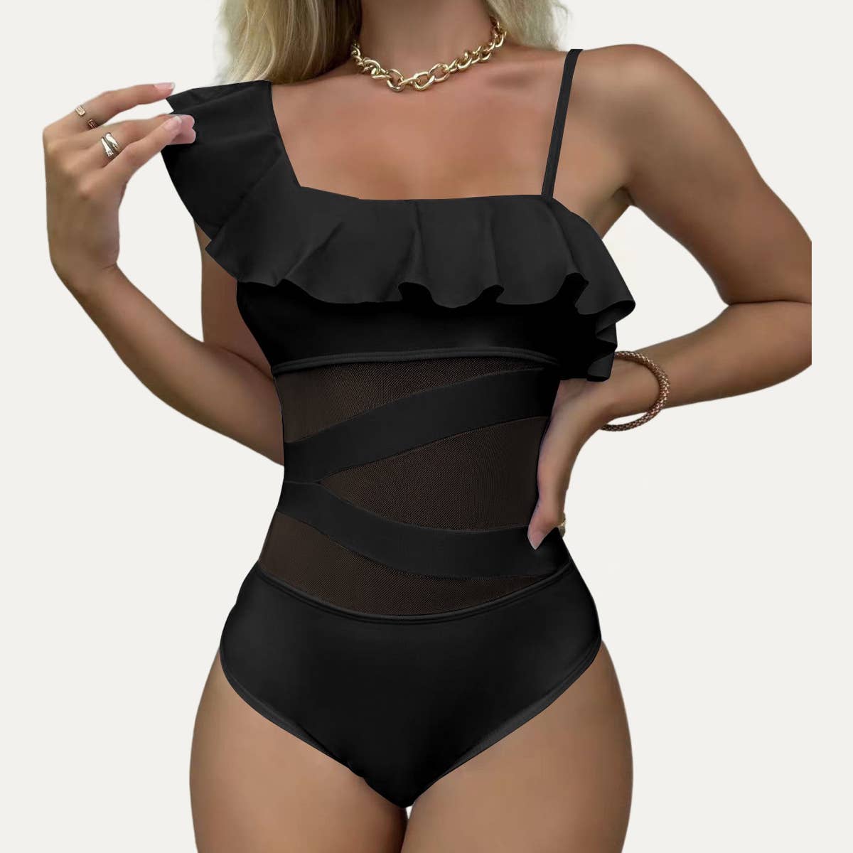 The Moment Collection – wholesale Baddräkt - Dam – Pool Fashion Baddräkt i ett stycke med ren mesh4