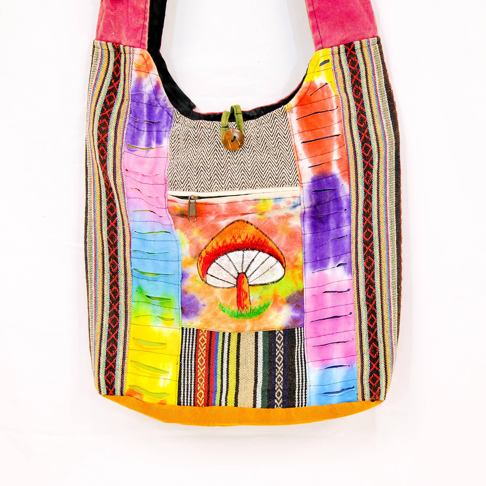 Karma Nepal Crafts - Wholesale Messenger Bag - Women's - Patchwork Mushroom Design Messenger Bag5