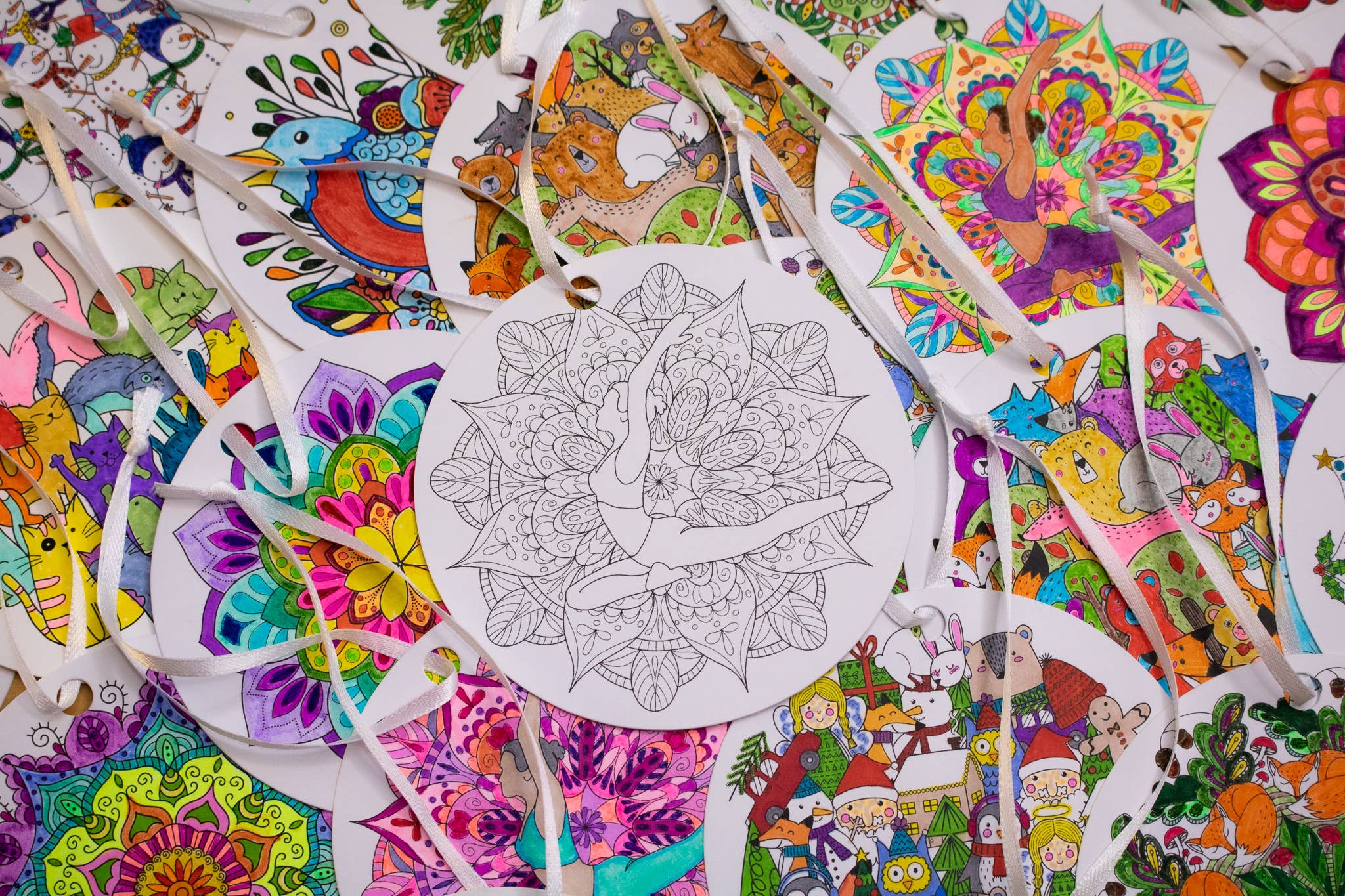 Iron Maid Art – Ornamento por atacado – Yoga Coloring Ornamento de Natal Presente de Natal Meditação5