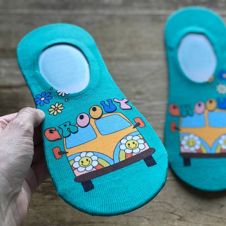 Chaussettes invisibles Groovy bleu sarcelle (lot de 2) pour la vente par Simply Me • Gentlemen Est. 2017 LLC