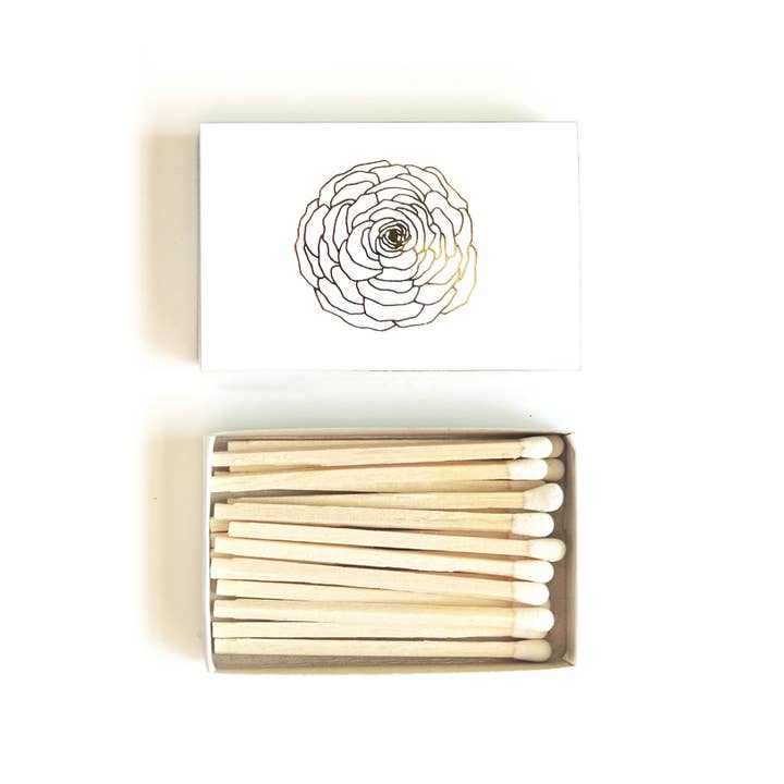 Studio Portmanteau - Wholesale Matches - Ranunculus Flower Matchbox | Floral Match Holder