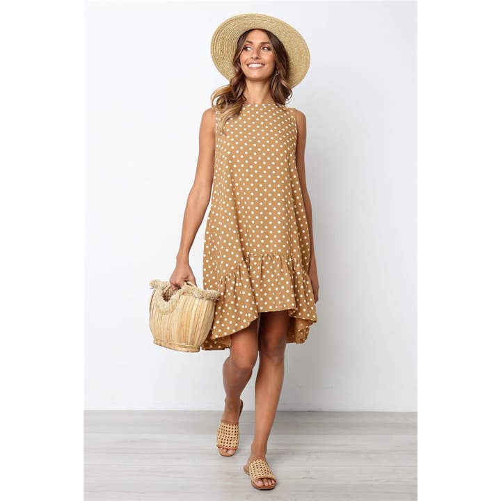 Sharon Tatem Fashion LLC - Wholesale Dress - Women's - Dress Sexy Boho Beach Sundress Women Floral Printed Polka Dot47