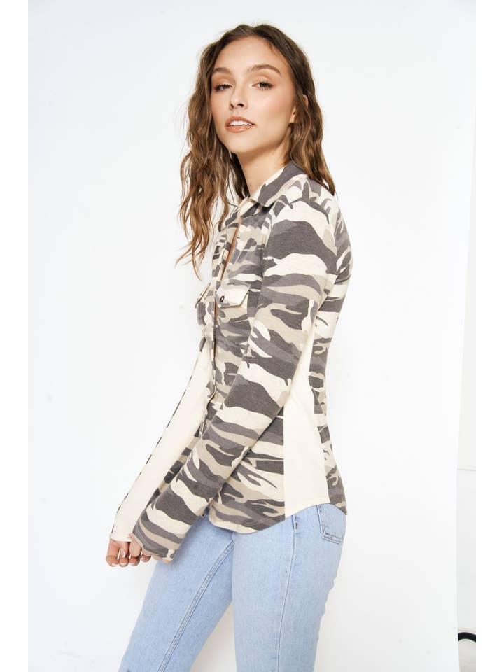 Mystree - Wholesale Button Down Shirt - Women's - 20152 Camo Print Shirt11