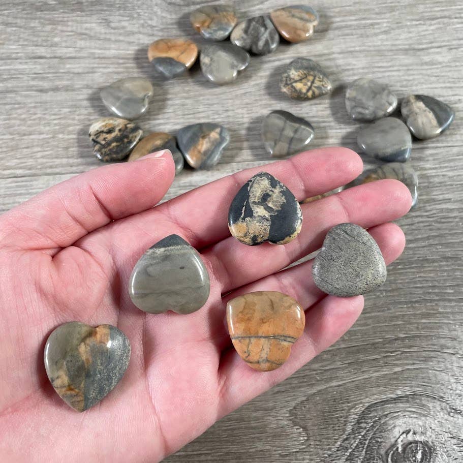 Keystone Crystals - Vente Pierre et cristal de spiritualité - Cœurs plats sculptés en pierres précieuses de 25 mm – Cœurs en cristal en gros18