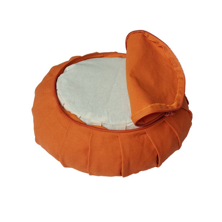 Orange Zafu cushion | Orange| Organic cotton | GOTS| Ethically made for wholesale on Faire