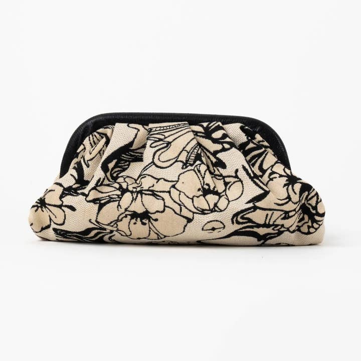 Small Cloud Bag Scene Line Flower Beige and Black for wholesale by ACUS