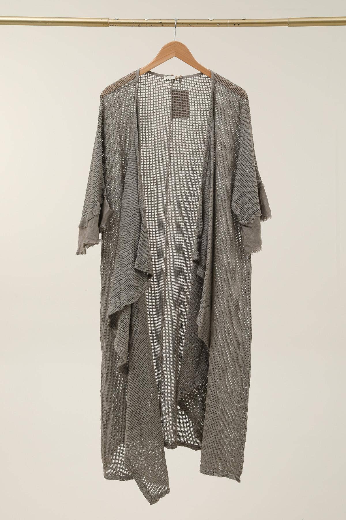 LÉA & LUC - Wholesale Vest - Dames - Opengewerkt vest van 100% katoen met 100% linnen mouwen REF. 608654