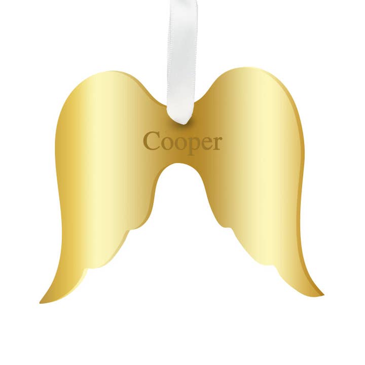 Personalized Angel Wings Ornament - WS for wholesale by Moon and Lola
