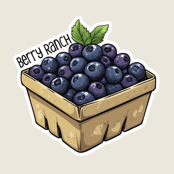 Blåbærkarton-souvenirklistermærke for engroshandel hos Shoreline Summit