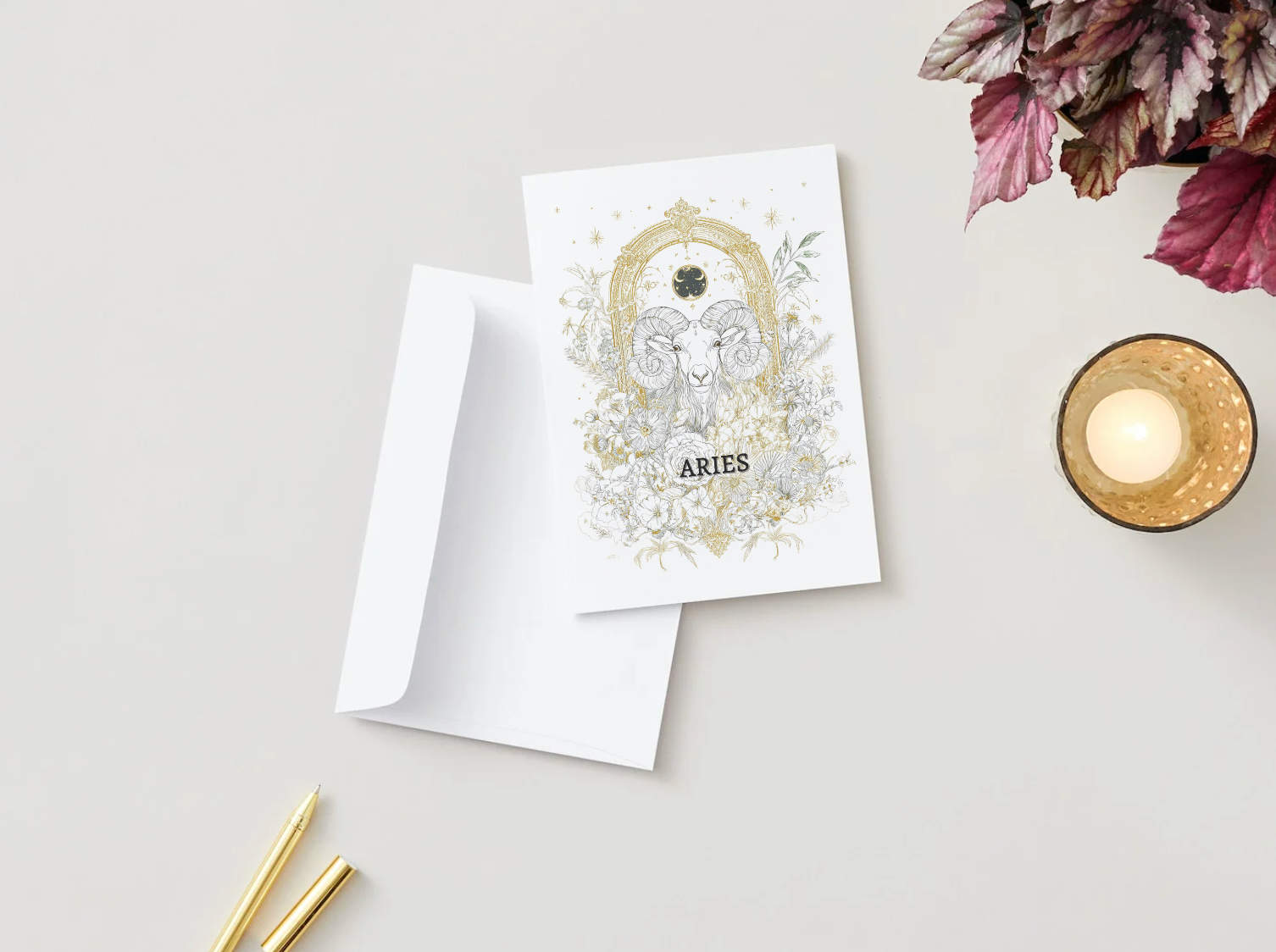 House of Osiris - Wholesale Birthday Card - Aries (March 21 – April 19) Zodiac Astrology Birthday Card | Blank Inside for Customized Birthday Wishes3