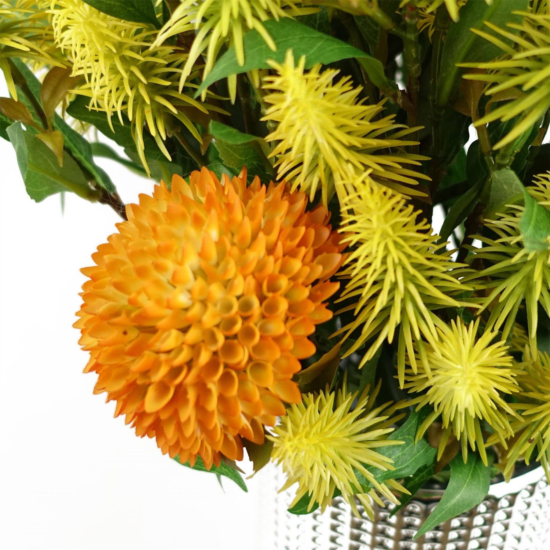 Leaf Design UK LTD - Wholesale Artificial Flowers - Pack 6x 70cm Large Ball Dahlia Artificial Flower Stem Yellow8