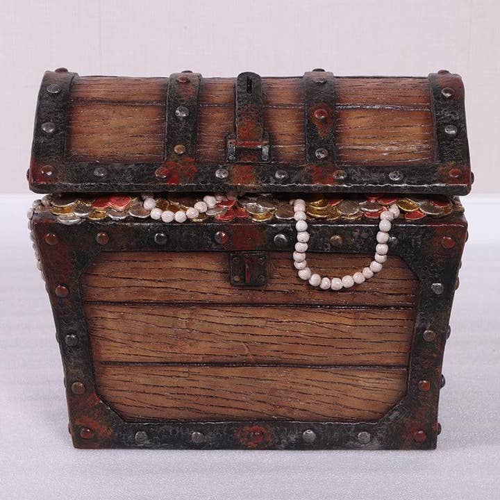 LM Treasures - Wholesale Decorative Box - Small Pirate Treasure Chest Statue3