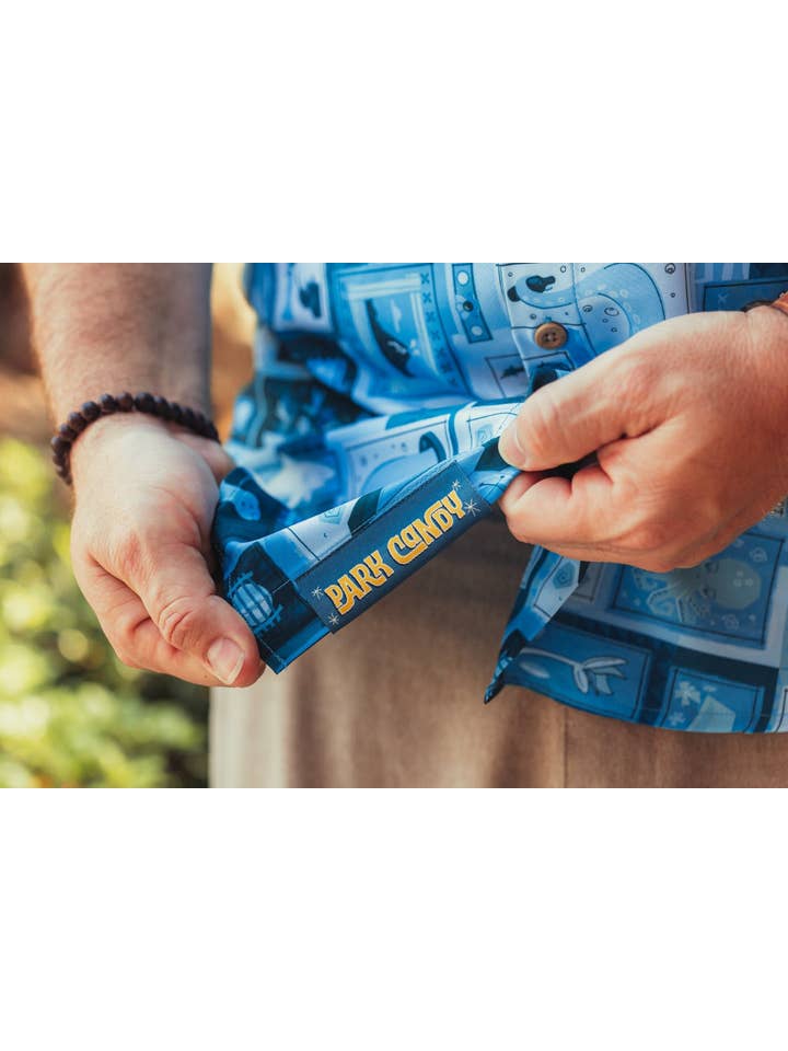 Park Candy - Wholesale Button Down Shirt - Men's - Blue Hawaii Tiki Tiki Aloha Shirt4