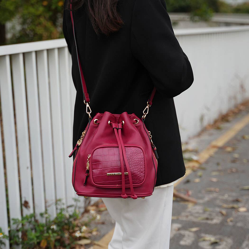 MKF Collection - Wholesale Top Handle Bag - Women's - Azalea Women's Bucket Handbag, Crossover Bag by Mia K16