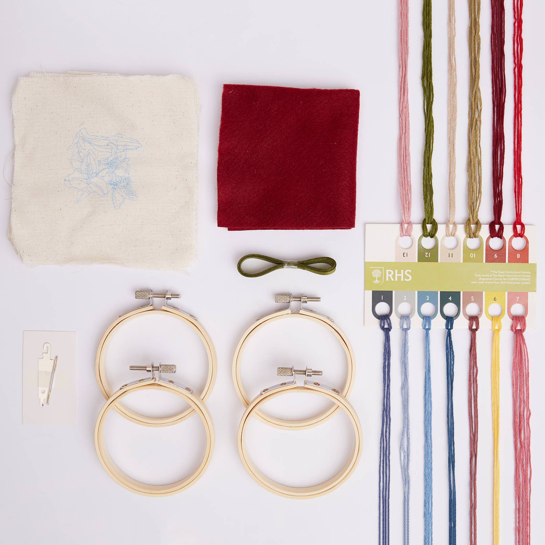 West Design Products - Wholesale Embroidery/Cross Stitch Supplies - RHS Embroidery Hoop Decoration Kit, 4 Pack Butterfly & Flora3