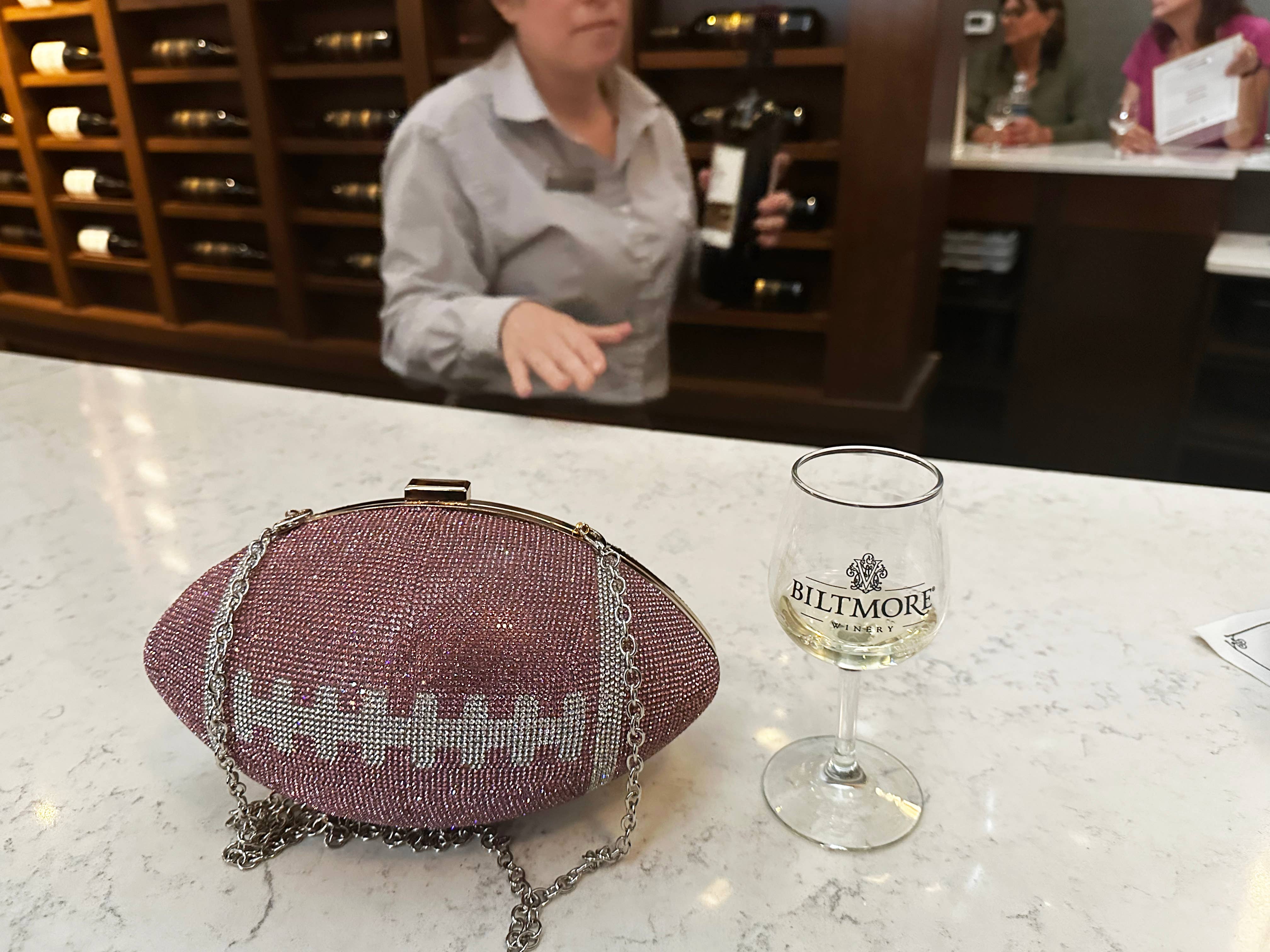 REMOVED BRAND – Engroshandel Crossbodytaske - Dame – Fodboldtasker! Lyserøde & hvide rhinsten brystkræft AWR4